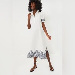 Hyacinth House Navy Embroidery Eliza Midi Dress Size XS NWT